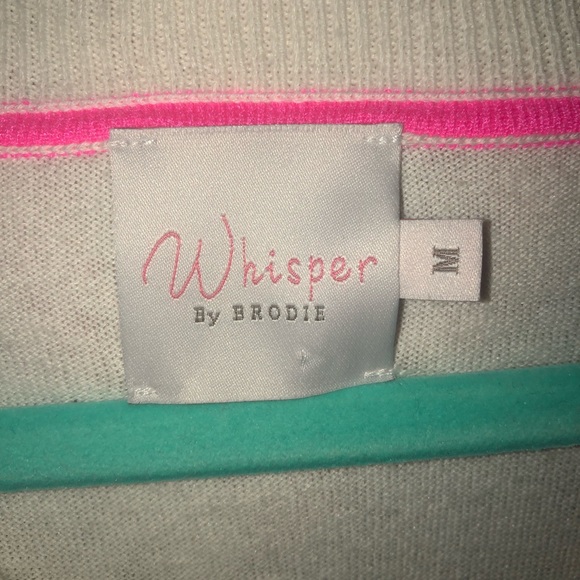 Whisper by Brodie V neck cotton silk jumper - Picture 3 of 4